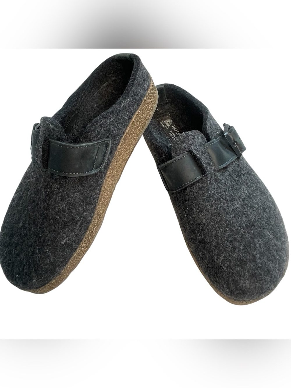 HAFLINGER Unisex G2B Grizzly Buckle Wool Clogs Cork Sole Sz 42 Mens 9 Women’s 11